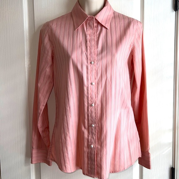 Banana Republic Pink Striped Blouse - Picture 1 of 9